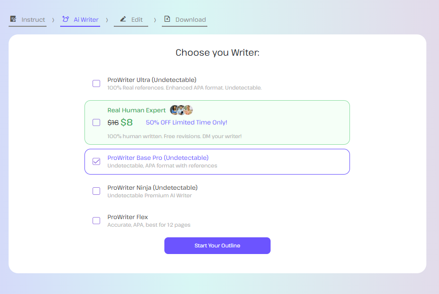 Step 2: Choose Model